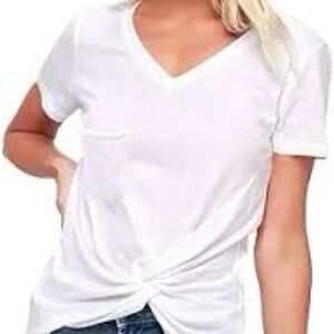 Altar'd State White V-Neck Short Sleeve Tee